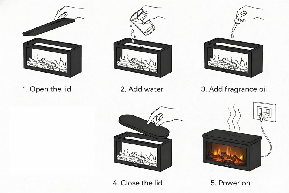 Fireside Intense - Ultrasonic Humidifier (FREE Fragrance Oil worth ₹1599)