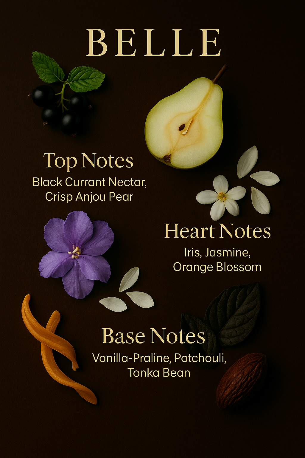 Azhara Belle - fragrance notes and packaging