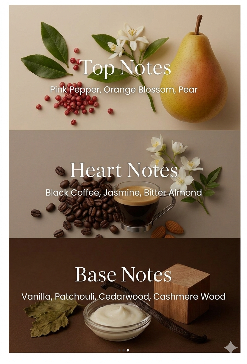 Azhara Raven - fragrance notes and packaging