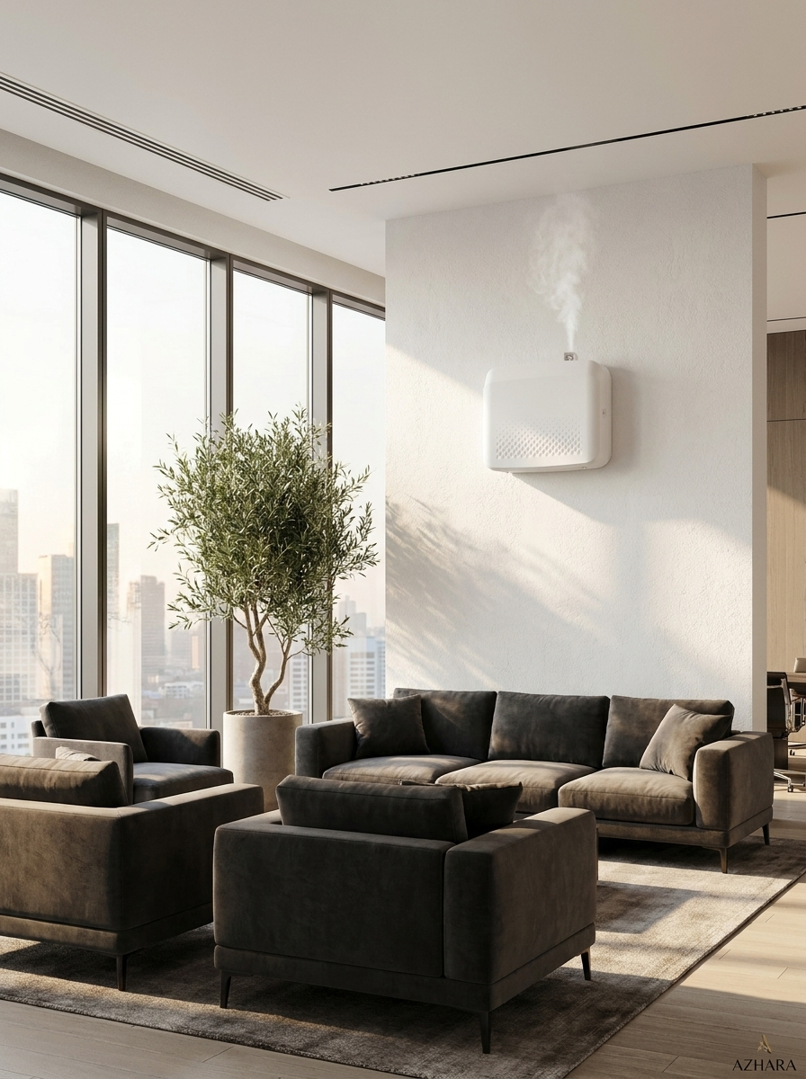 Ether XL diffuser scenting a modern luxury office lounge