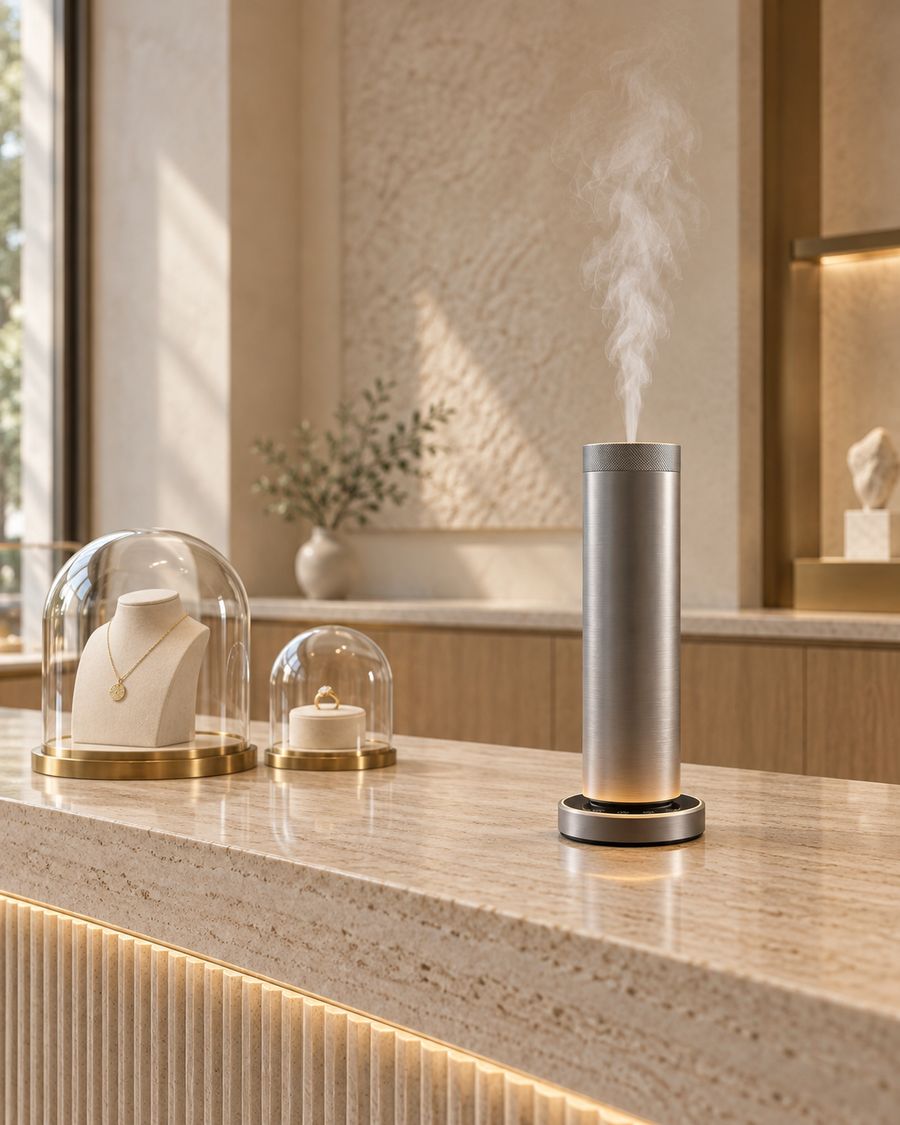 Jewellery counter with a Stelo diffuser